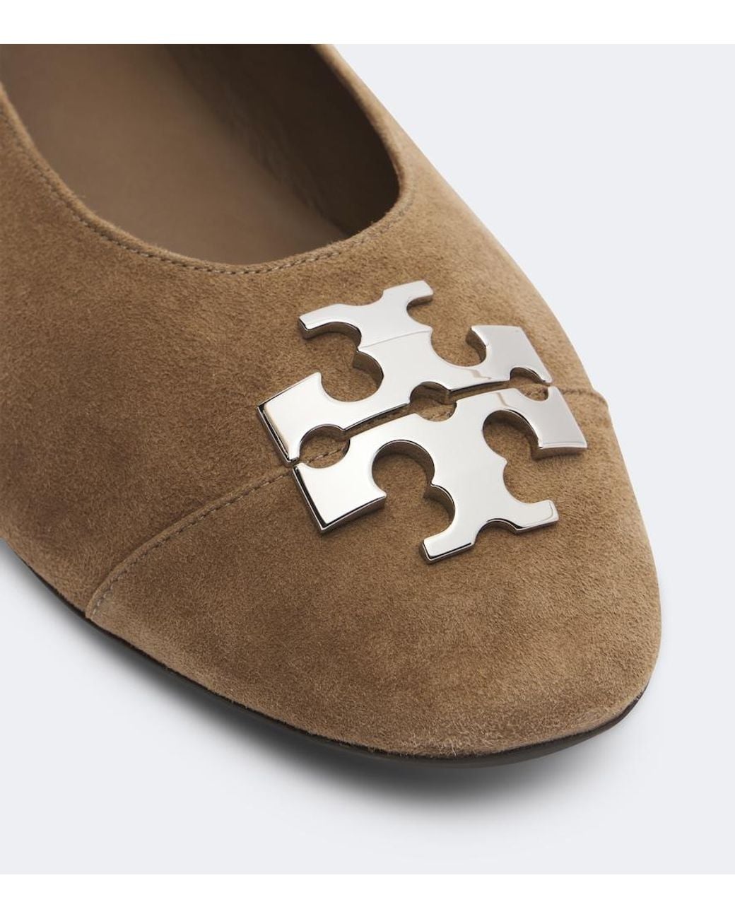Tory Burch Brown Charlie Suede Ballet Flats