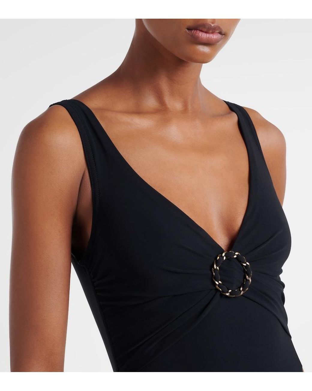 Karla Colletto Black Chain Swimsuit