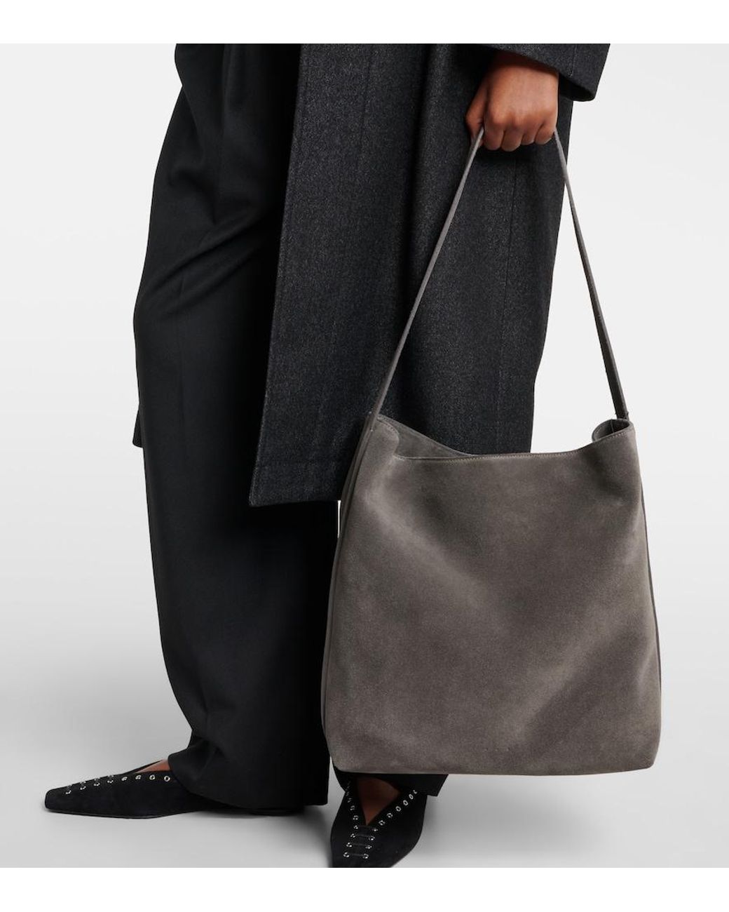 Aesther Ekme Gray Sac Supple Large Suede Tote Bag