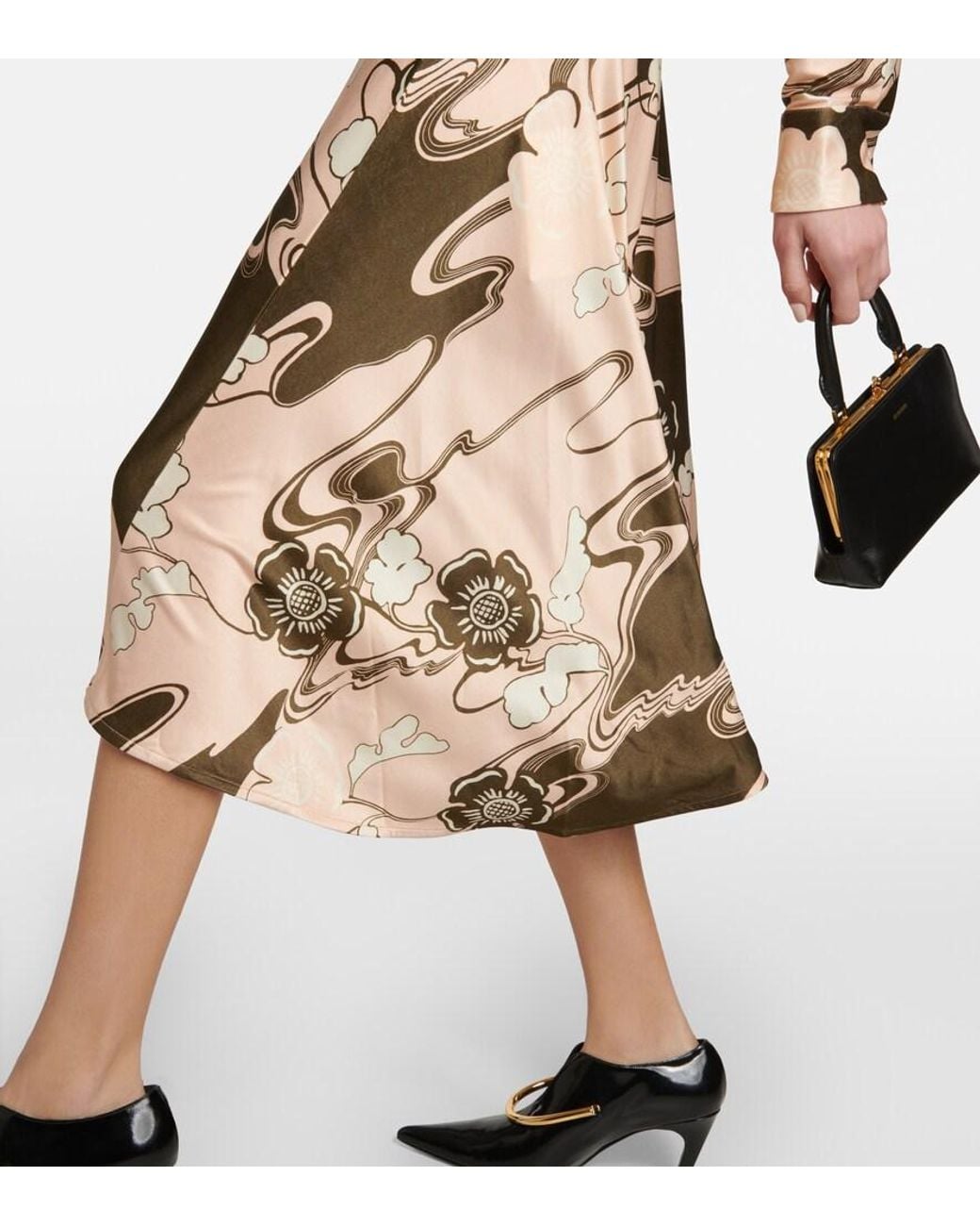 Jil Sander Natural Printed Midi Dress