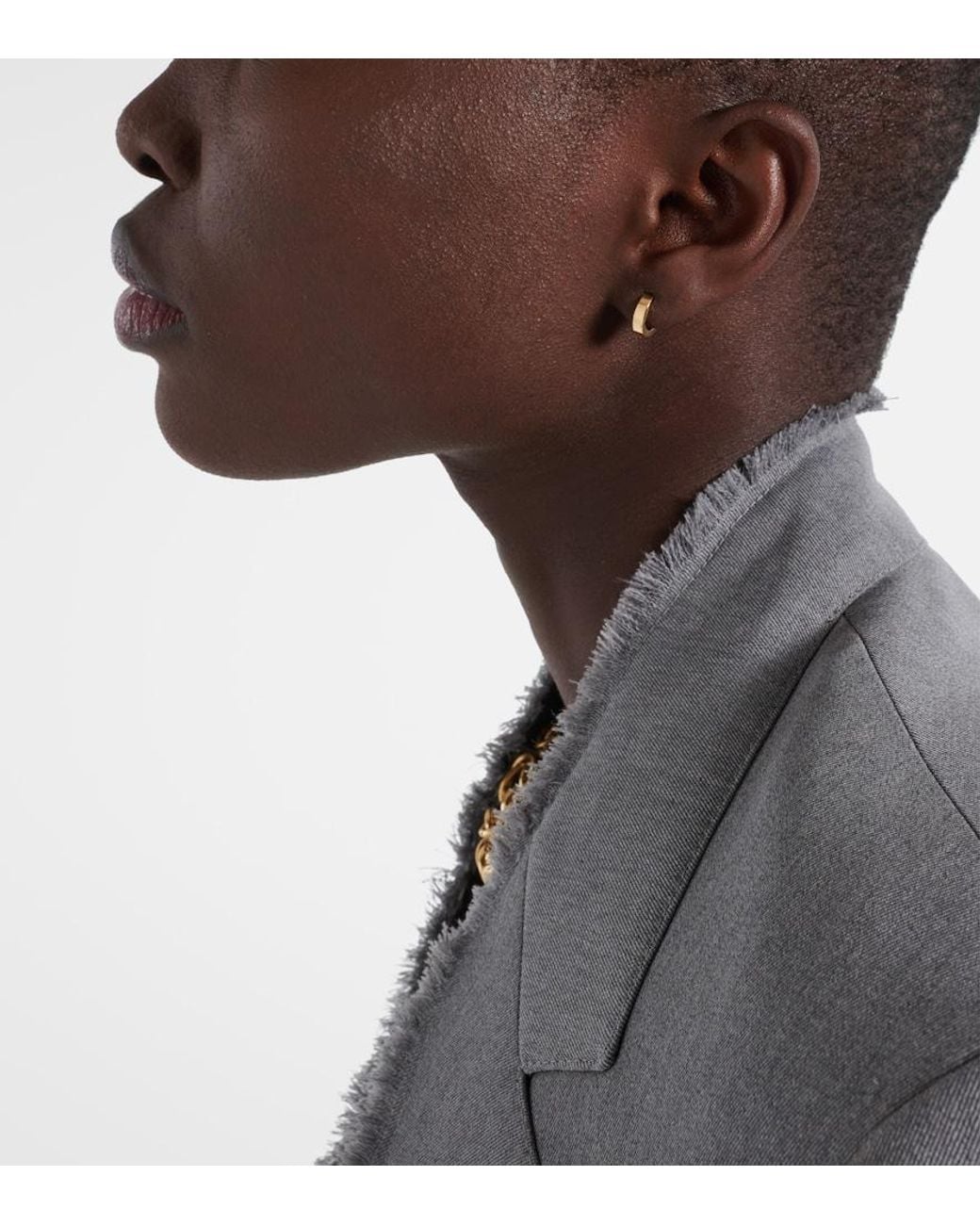 Totême White 18Kt Hoop Earrings With Diamond