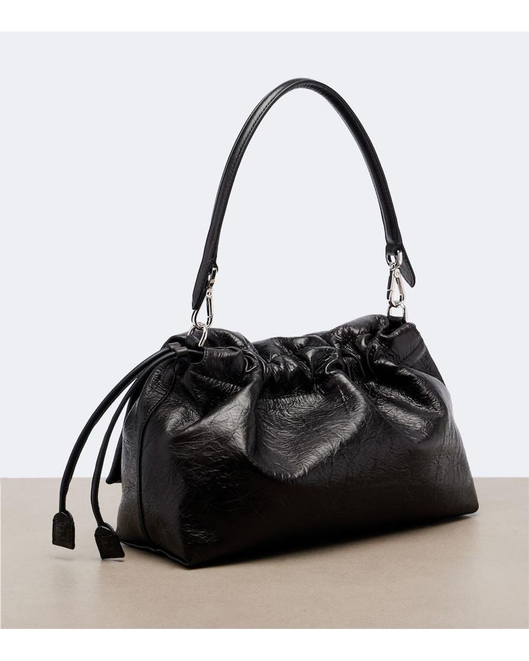 Fendi Black Baguette Soft Large Leather Shoulder Bag