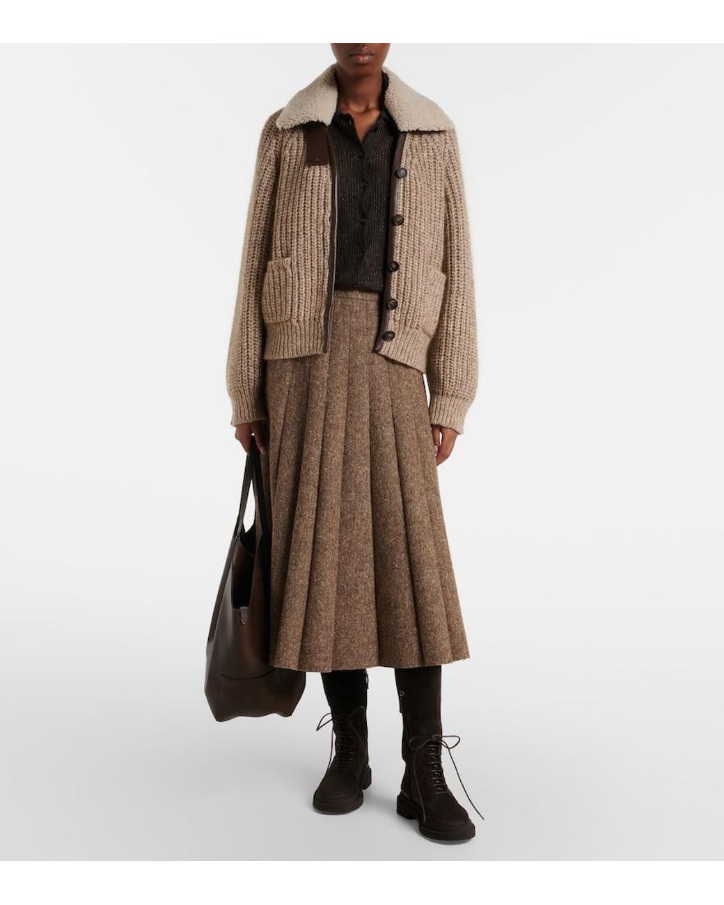 Brunello Cucinelli Brown Cashmere, Mohair, And Wool-Blend Jacket