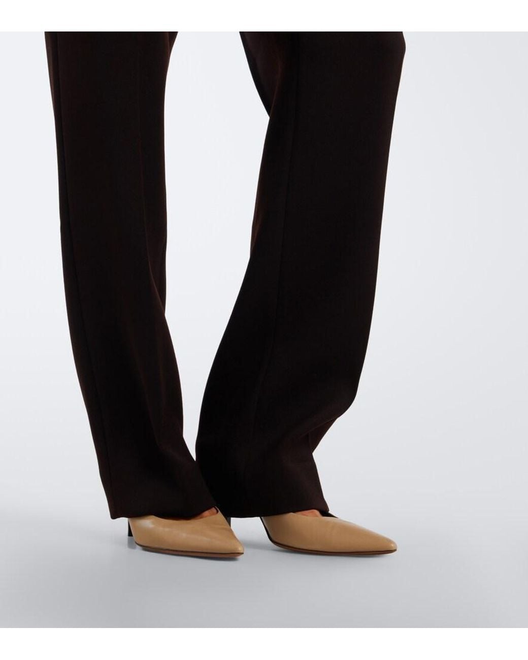 The Row Black Elmer Wool Straight Pants