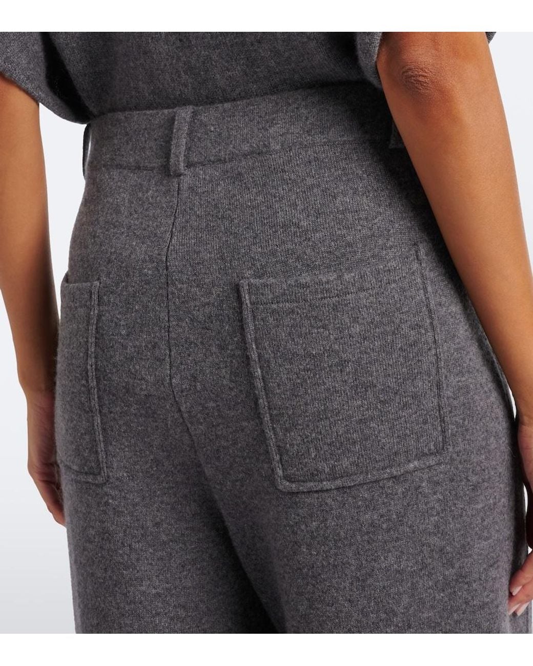 Lisa Yang Gray Veda Cashmere Barrel-Leg Pants