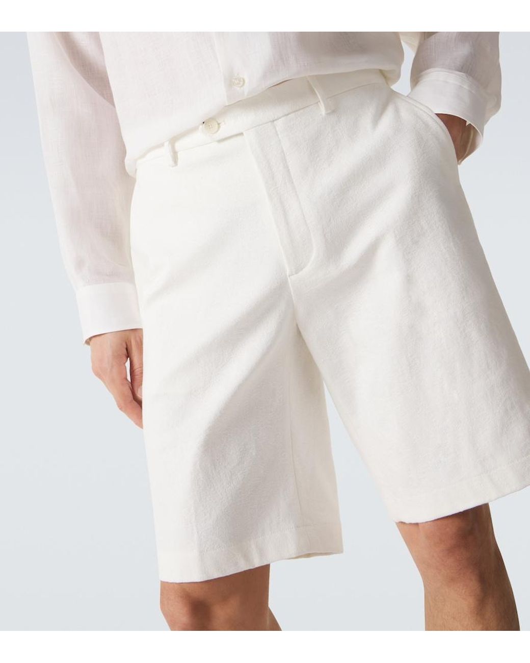 Etro White Cotton-Blend Bermuda Shorts for men