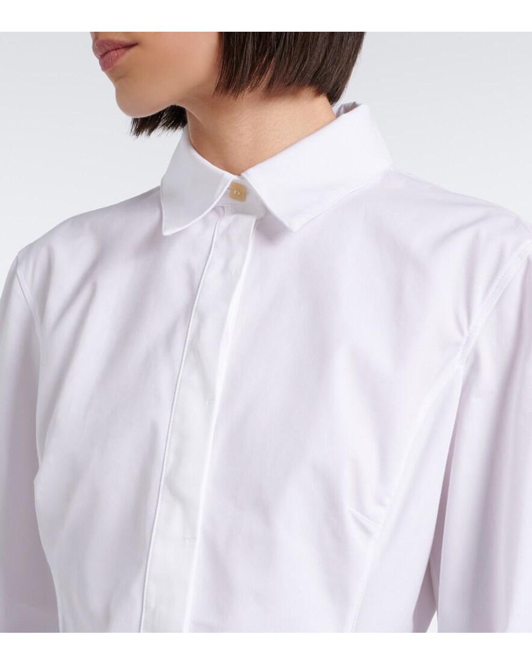 Jacquemus White Triangle Cotton Poplin Shirt