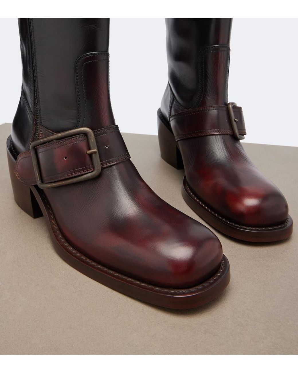 Dries Van Noten Brown Leather Biker Boots