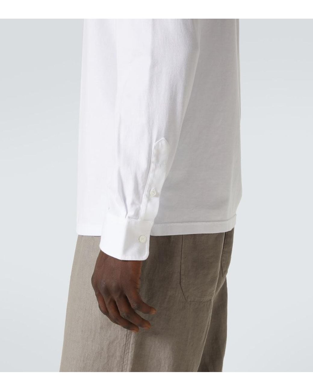 Fedeli White Jason Cotton Jersey Shirt for men