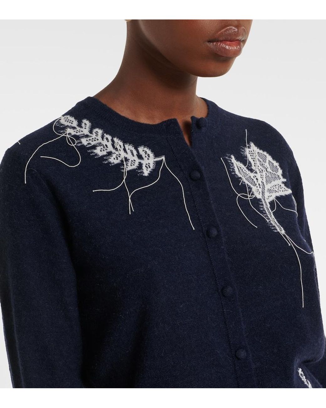 Erdem Blue Embroidered Cardigan
