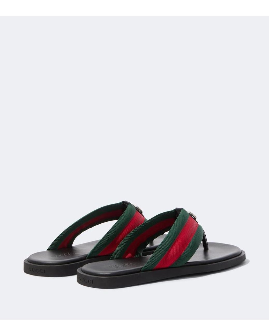 Gucci Blue Gg Web Stripe Slides for men