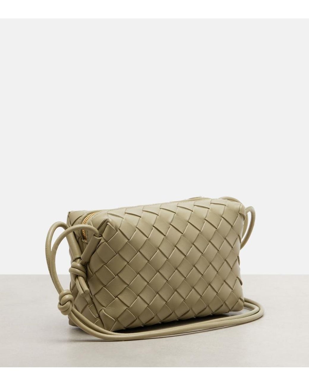 Bottega Veneta Green Loop Mini Leather Camera Bag