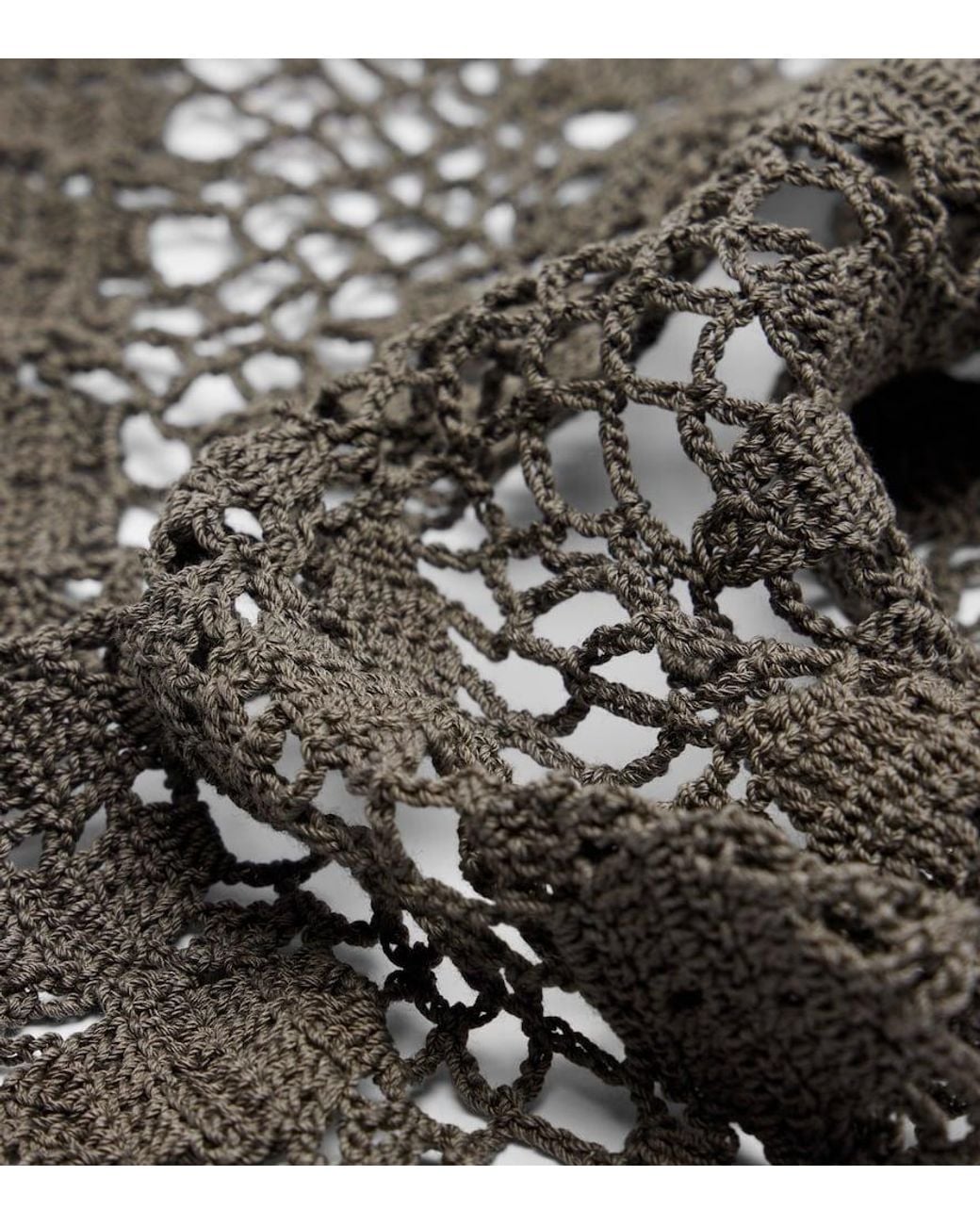 Magda Butrym White Crochet Cotton Scarf