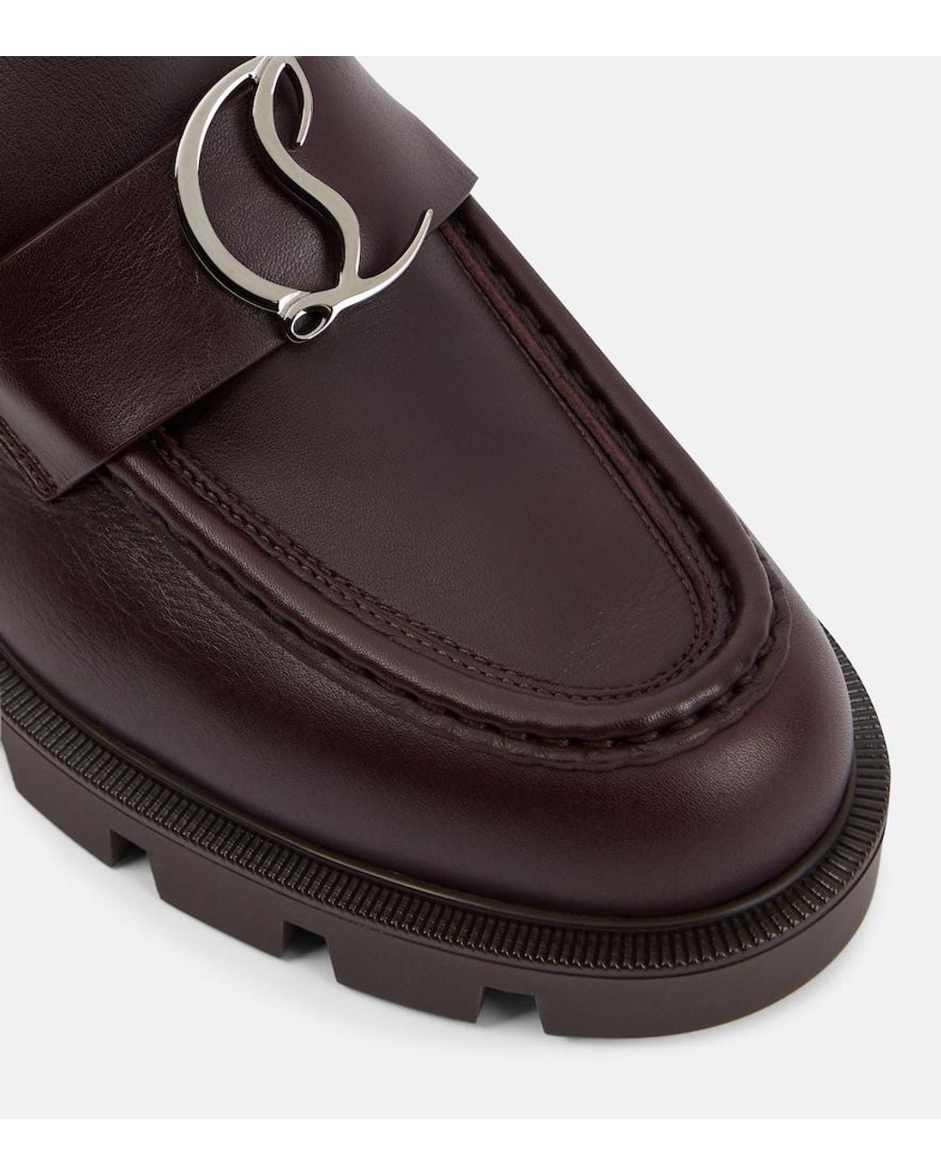 Christian Louboutin Brown Cl Moc Lug Leather Loafers