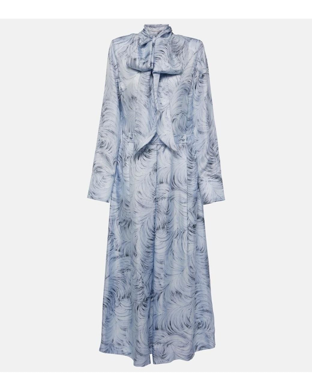 Stella McCartney Blue Printed Silk Maxi Dress