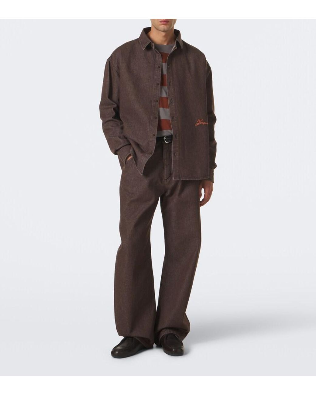 Jacquemus Brown De-Nimes Tempo Barrel-Leg Jeans for men