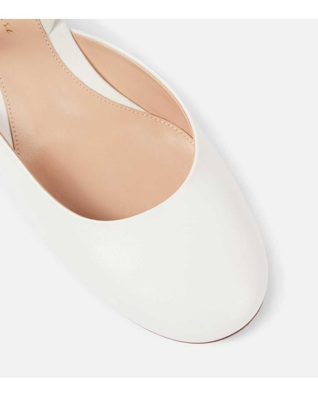 Gianvito Rossi White Tivoli 45 Leather Mules