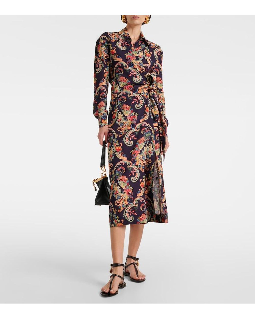 Etro Blue Paisley Shirt Dress