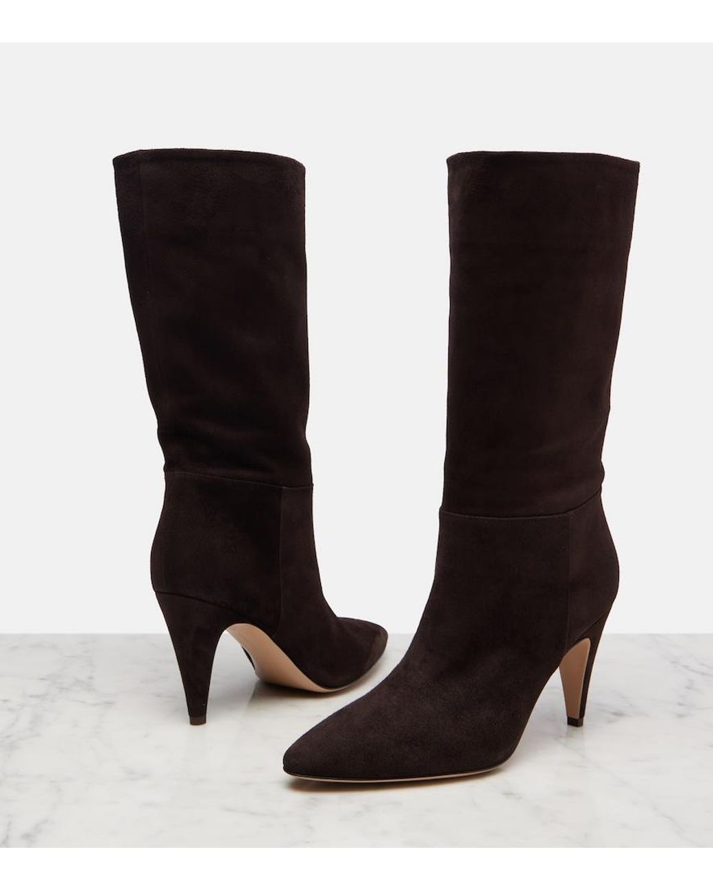 Gianvito Rossi Brown Elise Suede Boots