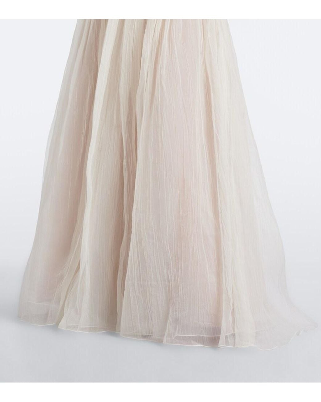 Danielle Frankel White Bridal Mila Silk Organza Bustier Gown