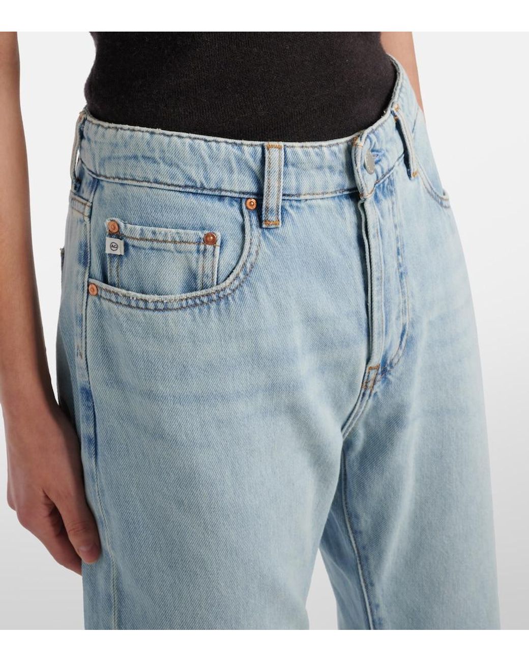 AG Jeans Blue American Mid-Rise Slim Jeans