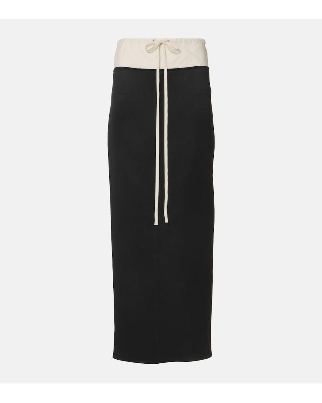 Khaite Black Chet Satin Maxi Skirt