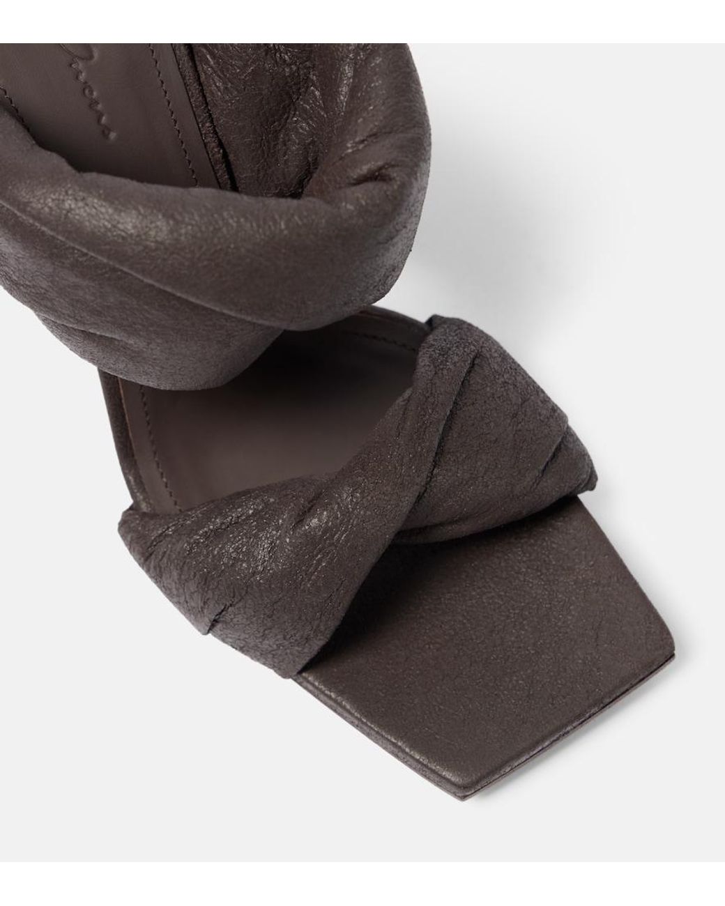 Rick Owens Black Twisted Cantilever 80 Leather Mules
