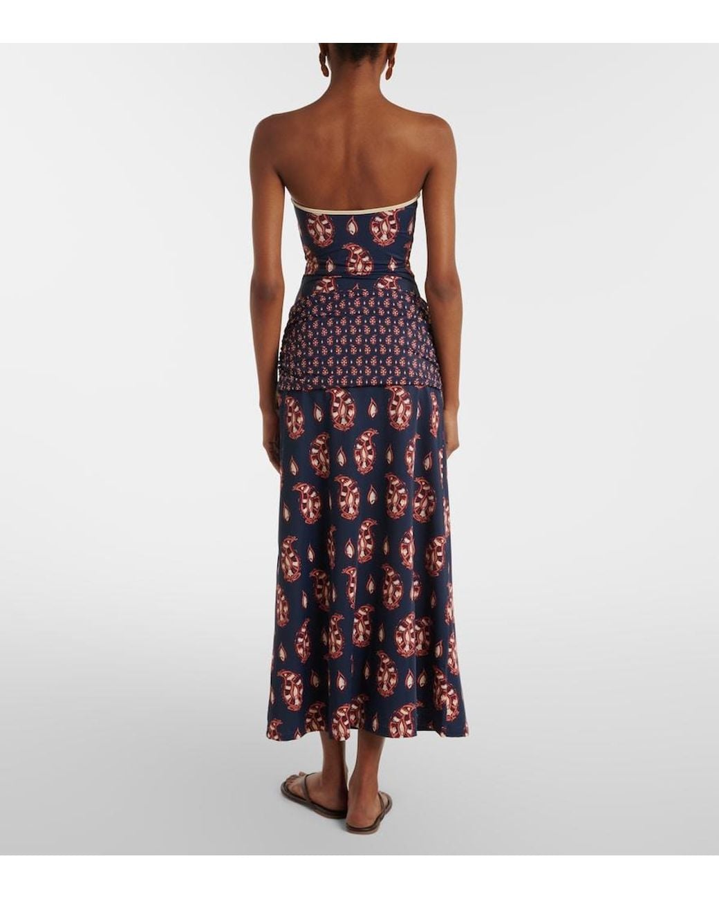 Johanna Ortiz Blue Printed Maxi Skirt