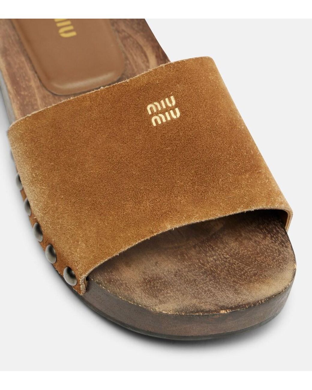 Miu Miu Brown Suede Clogs