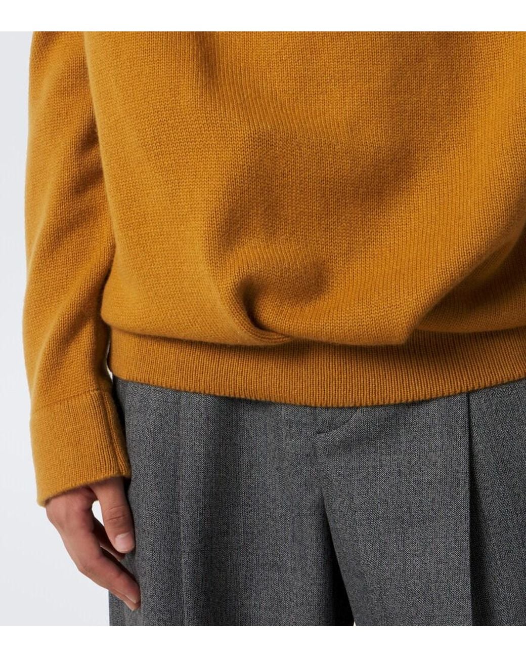 Valentino Garavani Brown Draped Cashmere Turtleneck Sweater for men