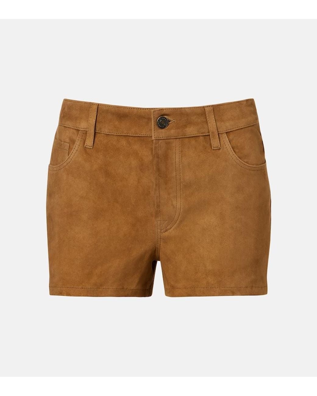 7 For All Mankind Natural Suede Shorts