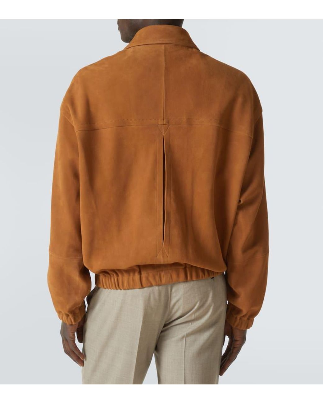 AURALEE Suede Blouson in Brown for Men | Lyst