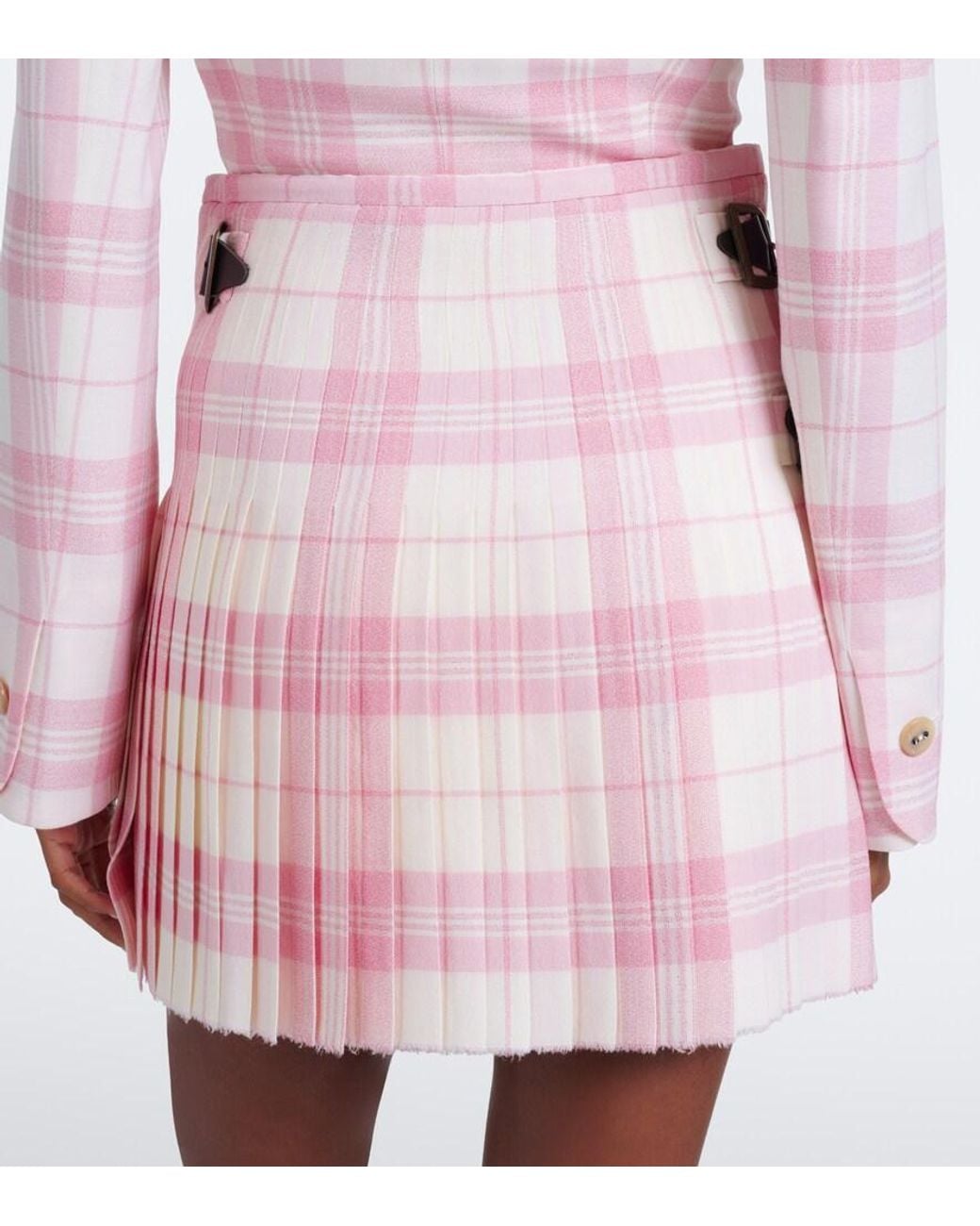 Vivienne Westwood Pink Plaid Wool-Blend Miniskirt