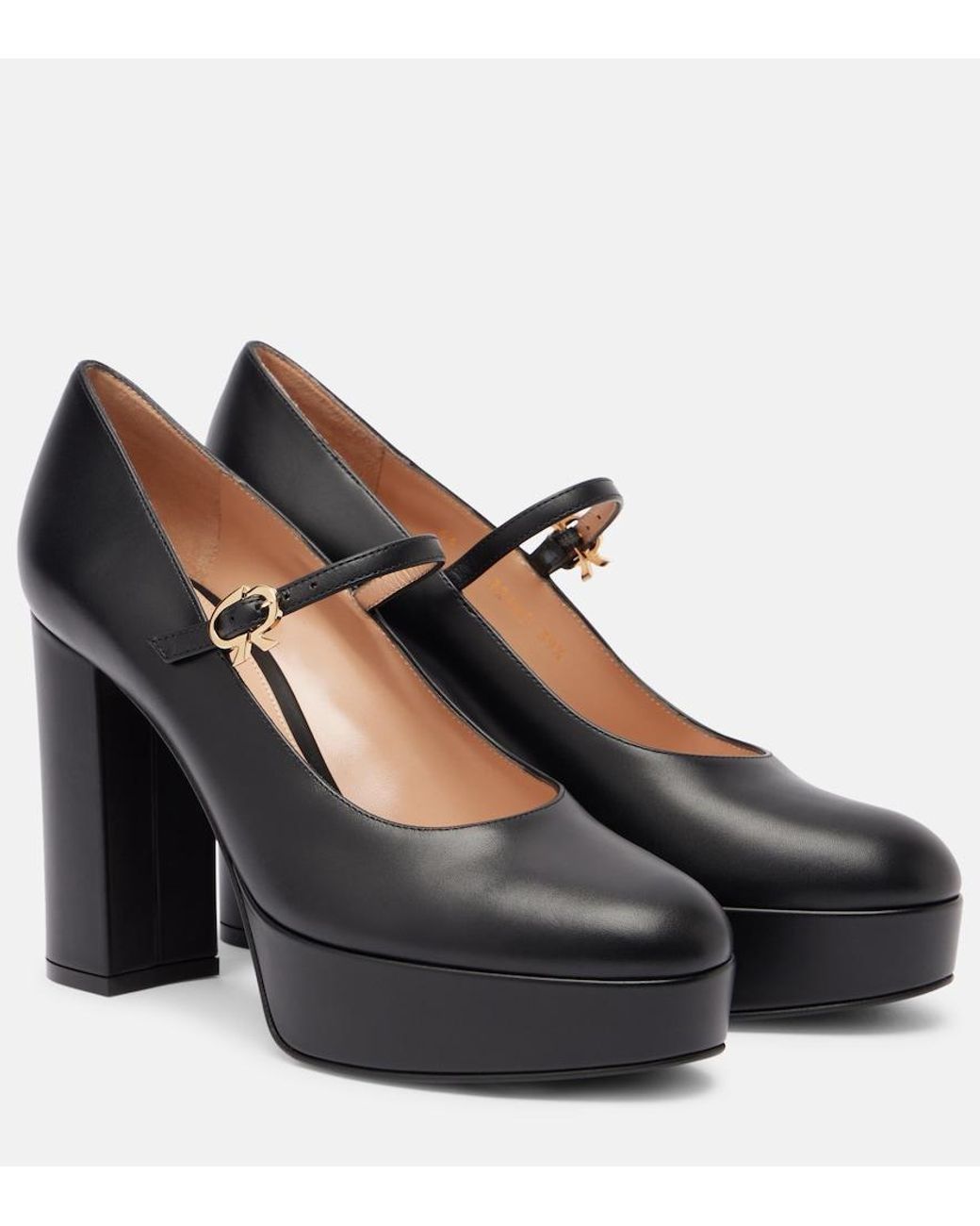 Gianvito Rossi Leather Platform Mary Jane Pumps in Black | Lyst