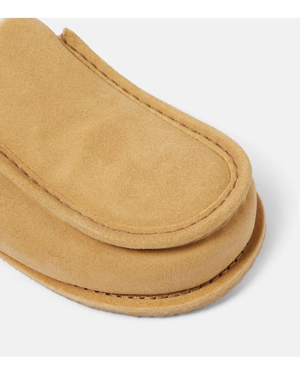 J.W. Anderson Natural Shearling-Lined Suede Mules