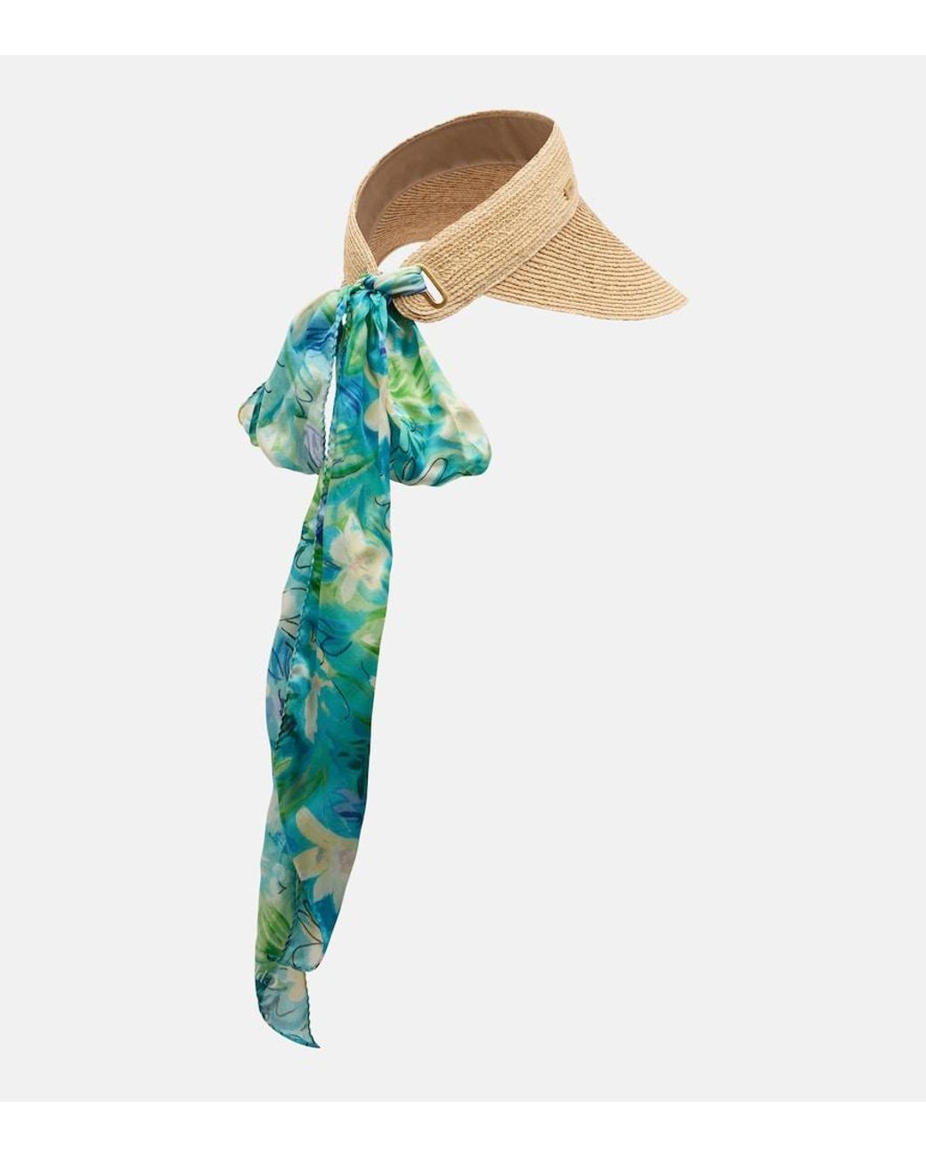 Chloé Natural Visor Aus Raffiabast Mit Seide