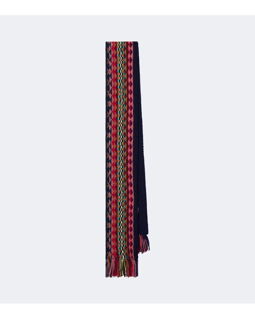 Dries Van Noten Purple Wool Jacquard Scarf