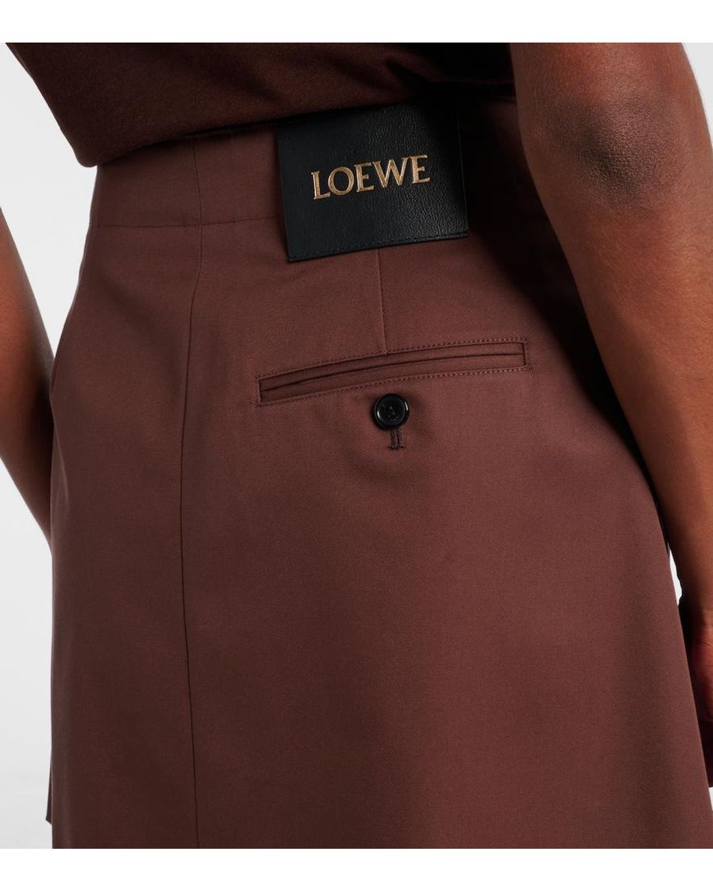 Loewe Purple Belted Cotton And Silk Twill Miniskirt