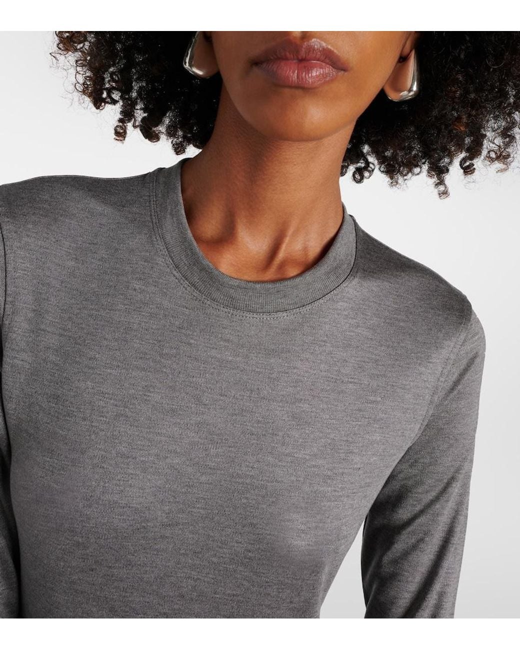 Totême Gray Jersey Maxi Dress