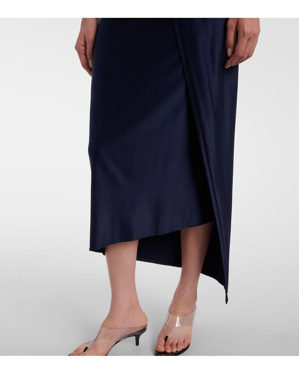 Rabanne Blue Draped Jersey Midi Dress