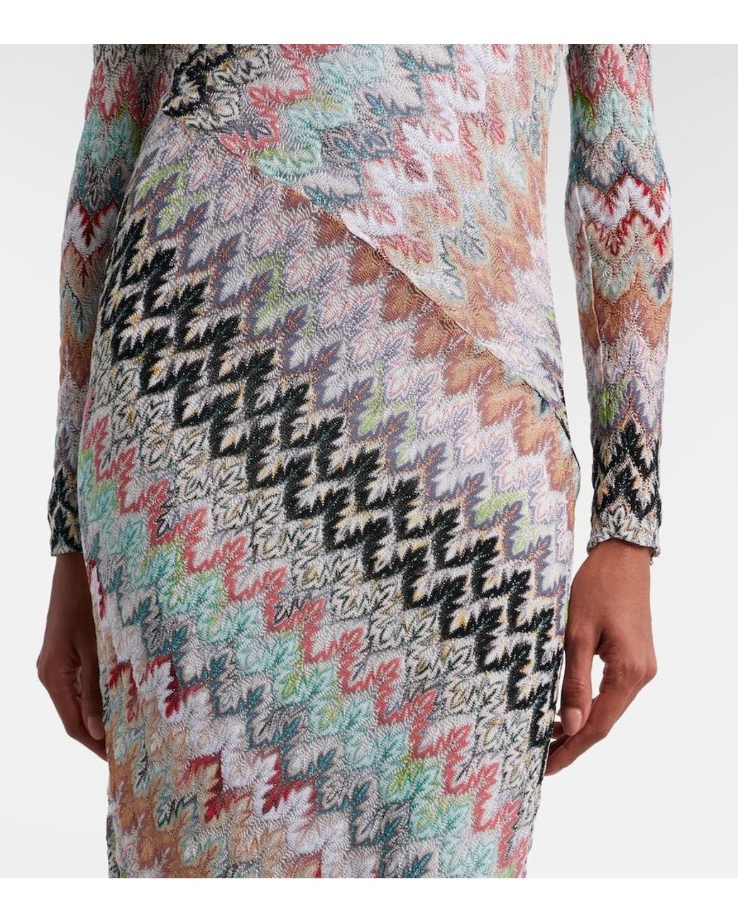 Missoni Gray Zigzag Lame Maxi Dress