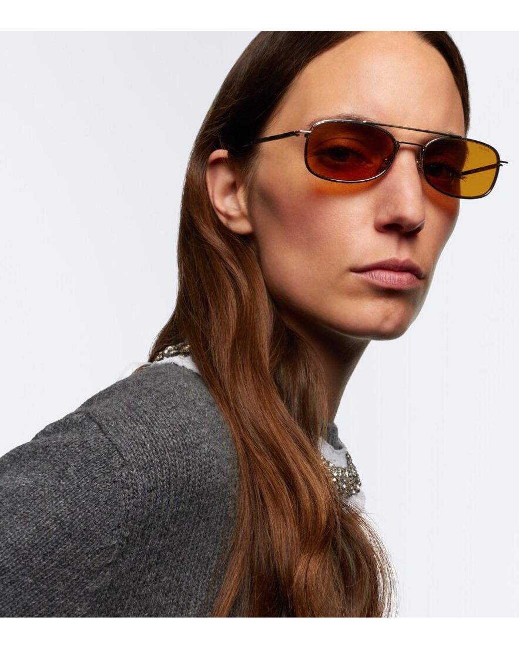 Prada Natural Wire Navigator Sunglasses