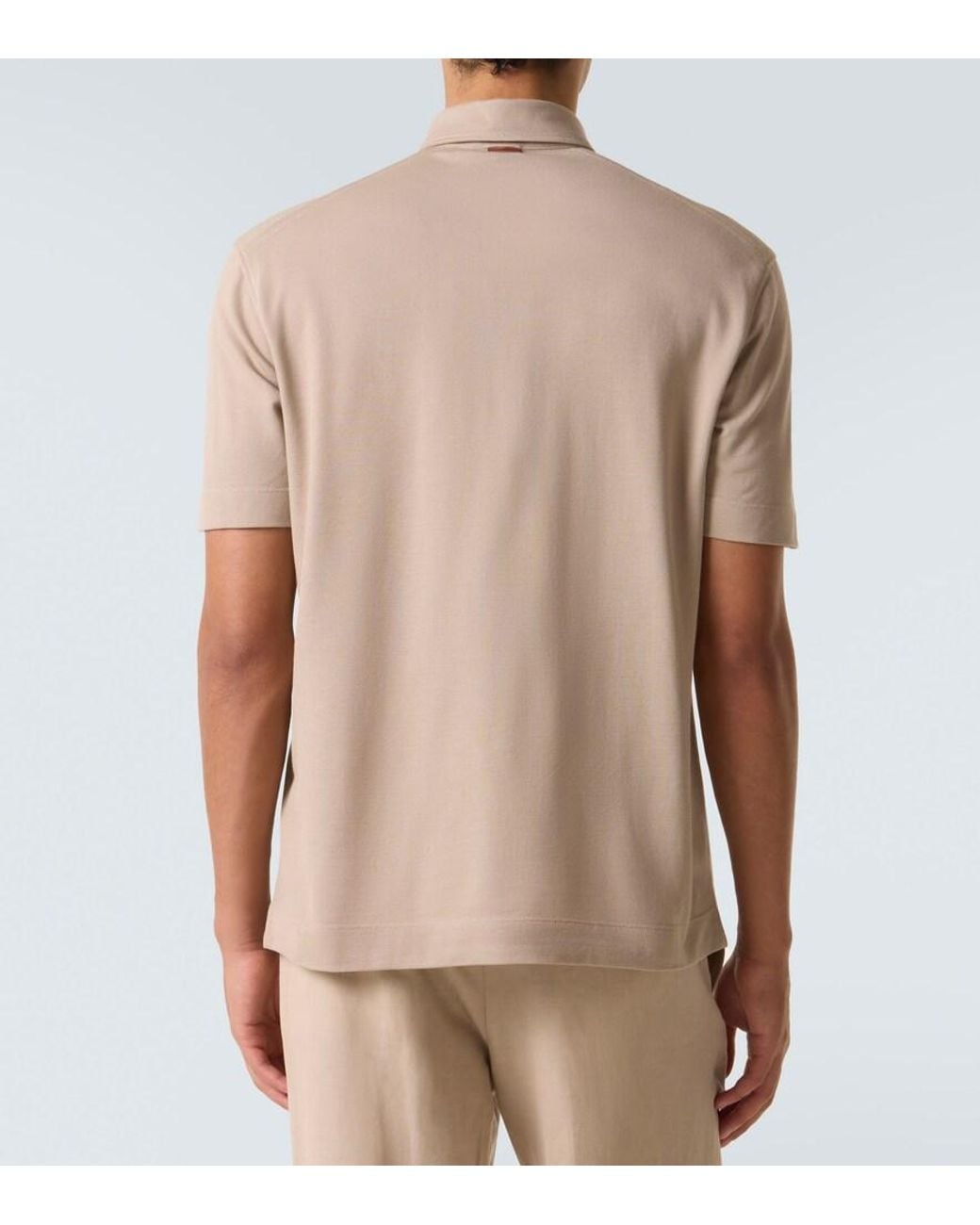 Polo De Algodon Zegna de hombre de color Natural