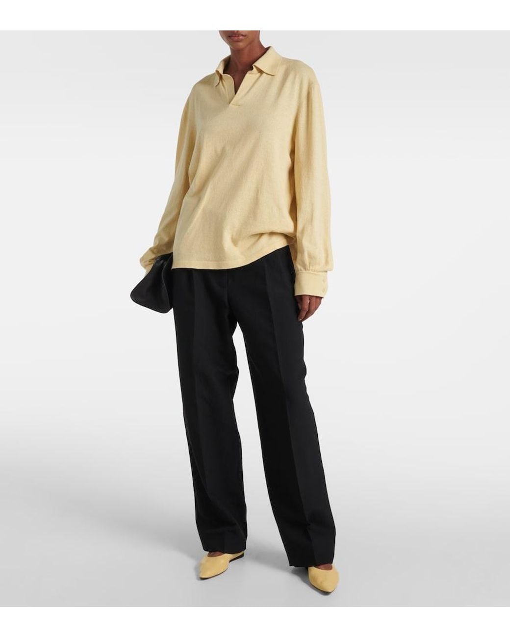 The Row Natural Liisa Leather Ballet Flats