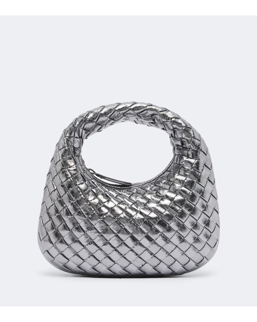 Bottega Veneta Metallic Baby Veneta Leather Top-Handle Bag