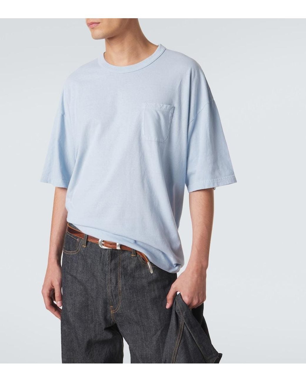 Visvim Blue Mondo Oversized Cotton Jersey T-Shirt for men