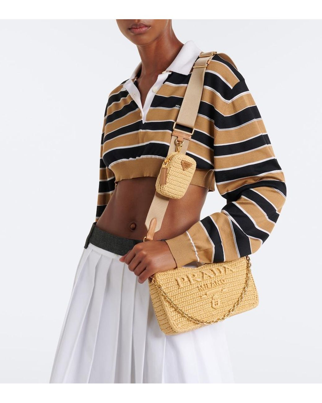 Prada Natural Re-Edition 2005 Mini Raffia-Effect Shoulder Bag