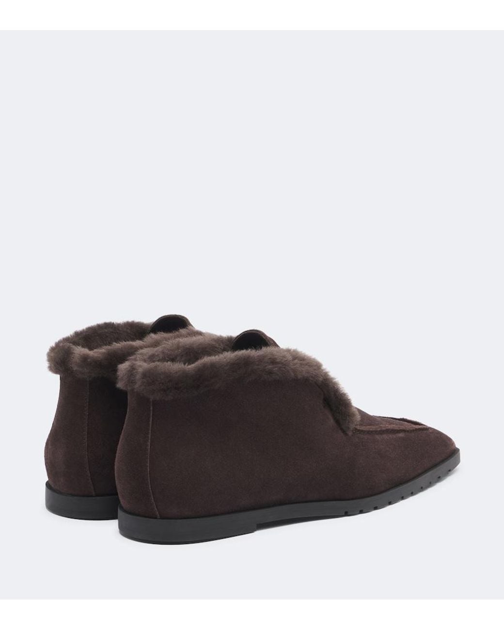 Totême Brown Shearling-Lined Suede Ankle Boots