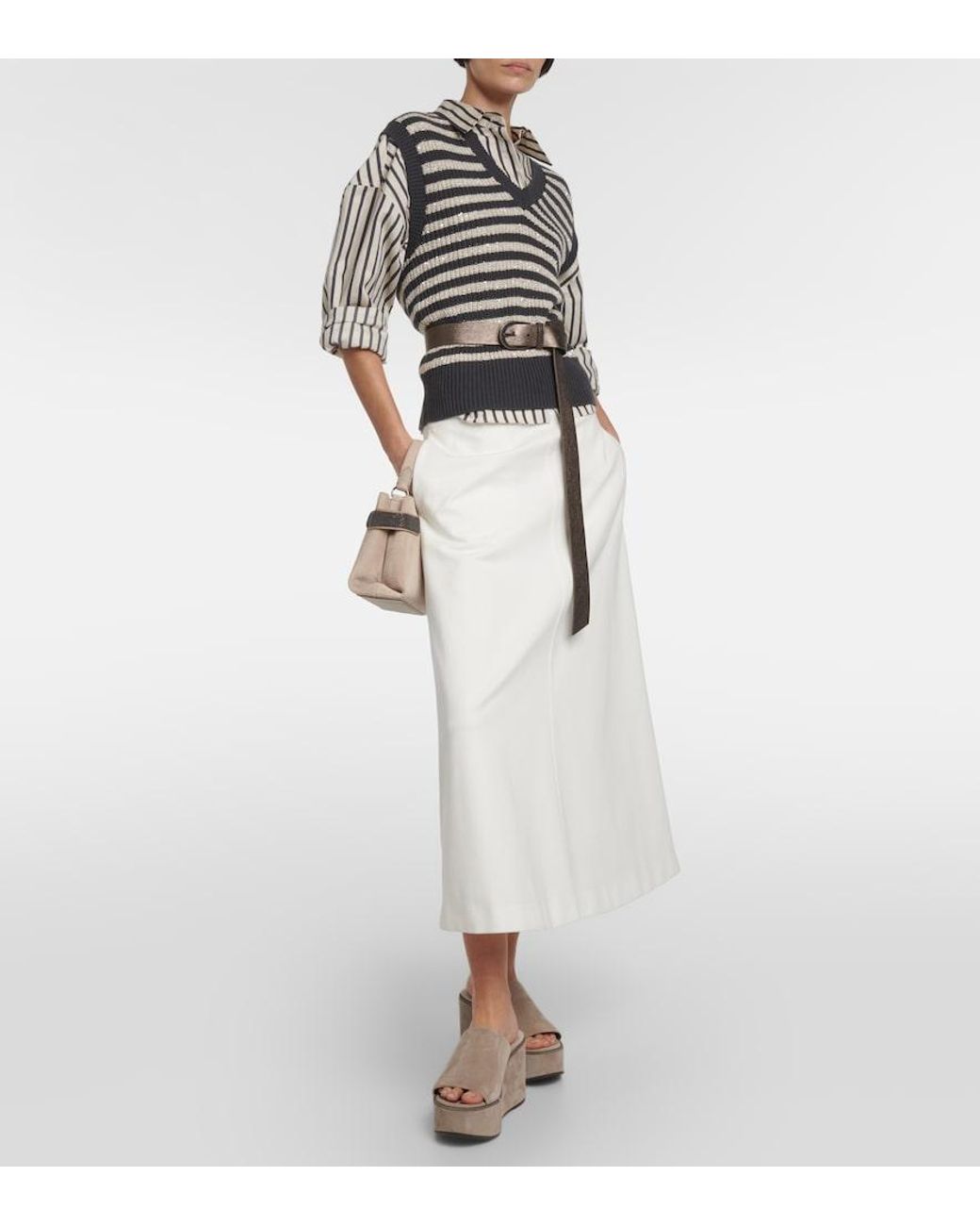 Brunello Cucinelli Gray Classic High Mule