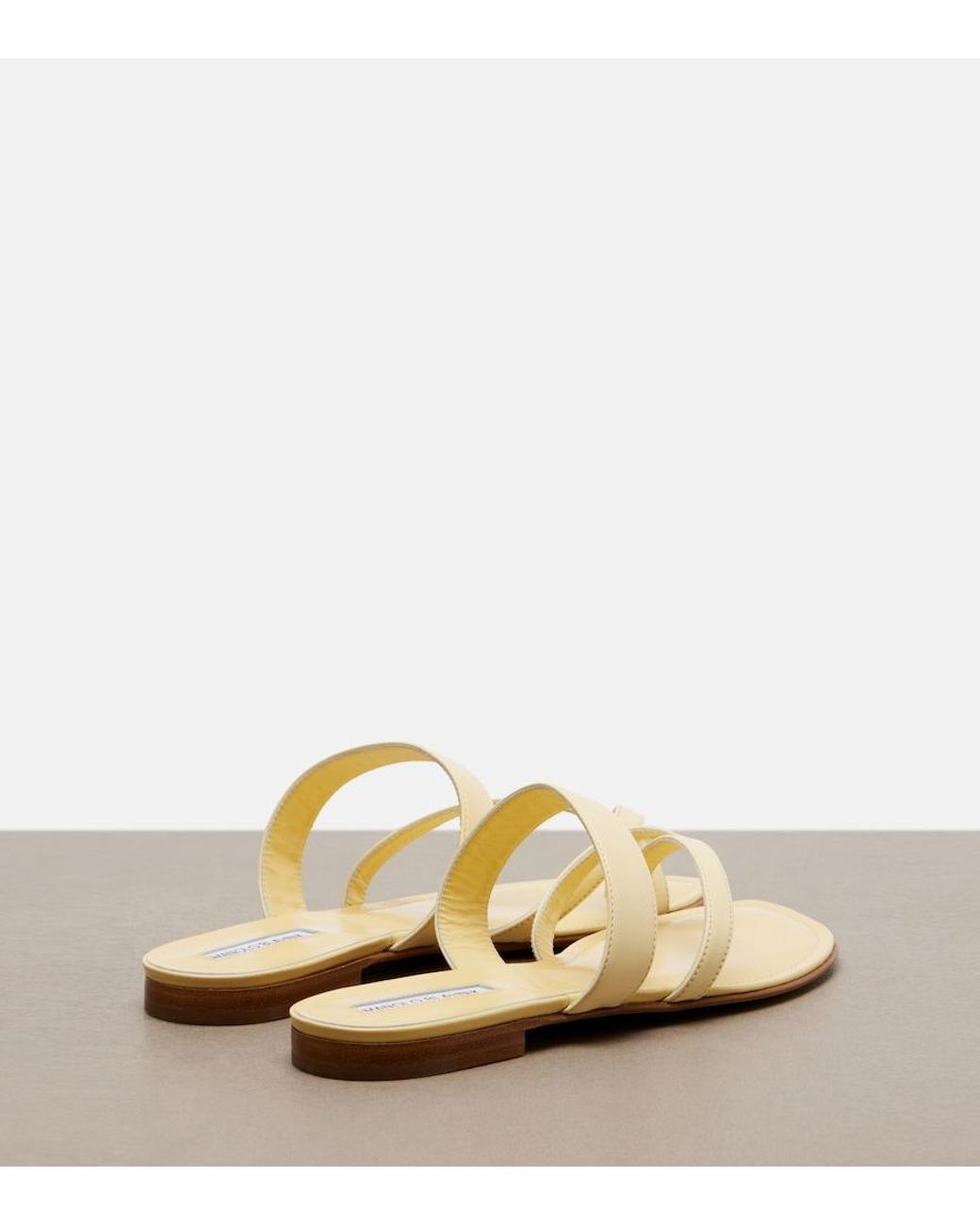 Manolo Blahnik Natural Susa Leather Sandals